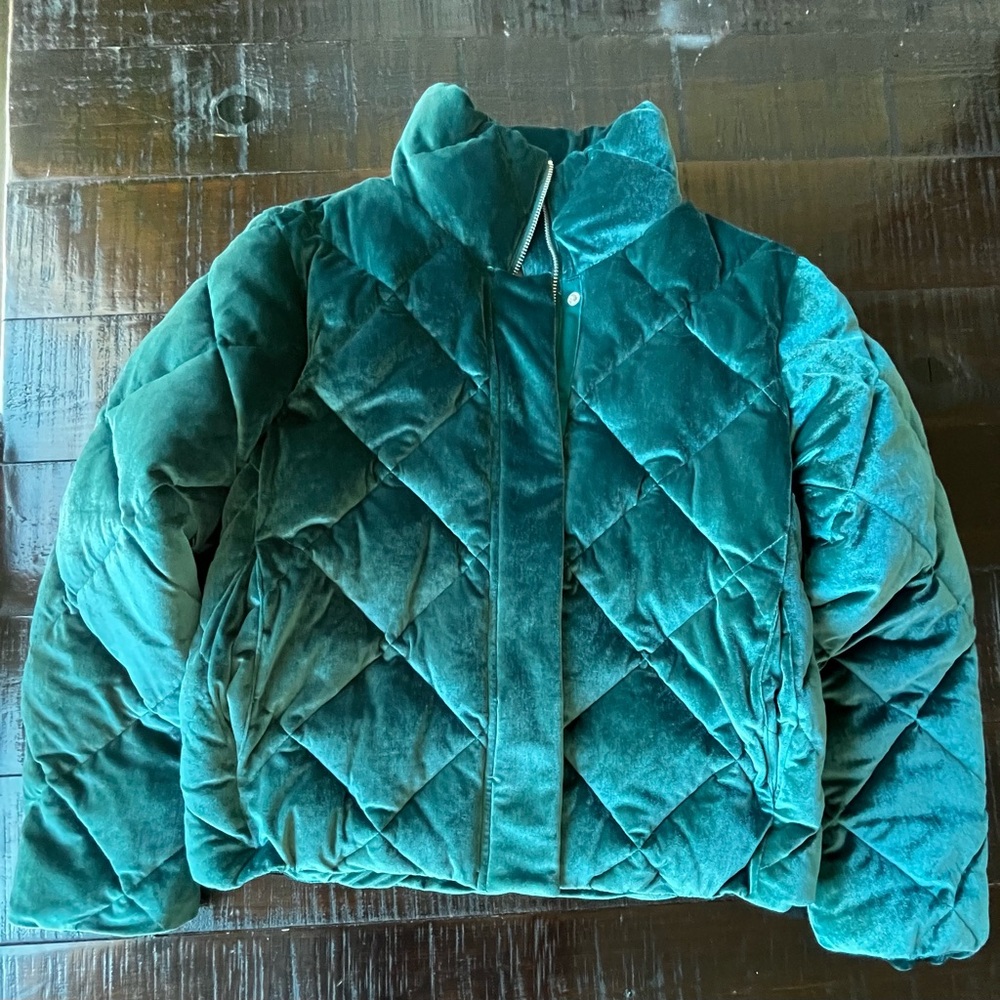JASON WU Teal Quilted Velvet Jacket (medium)